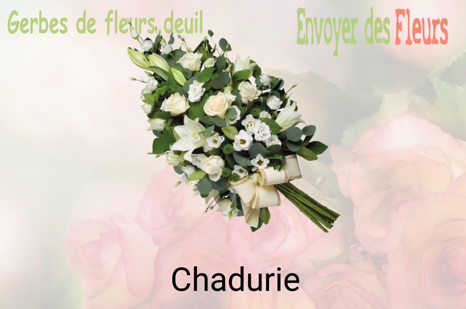 Gerbe de fleurs de deuil livrée à Chadurie
